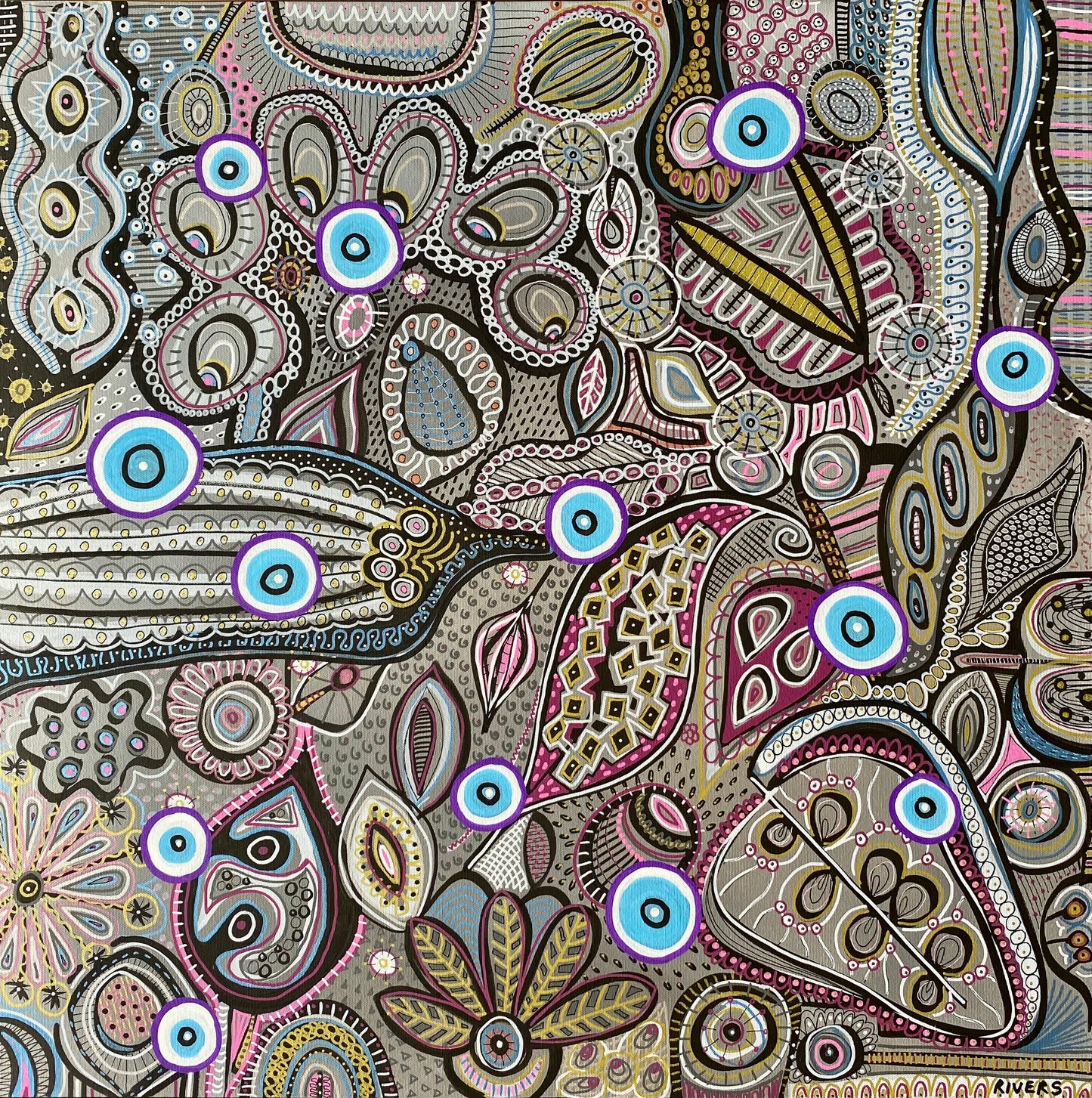 Winter - Australian Botanical Abstract Landscape - Four Seasons - Fine Art Print - 76 cm