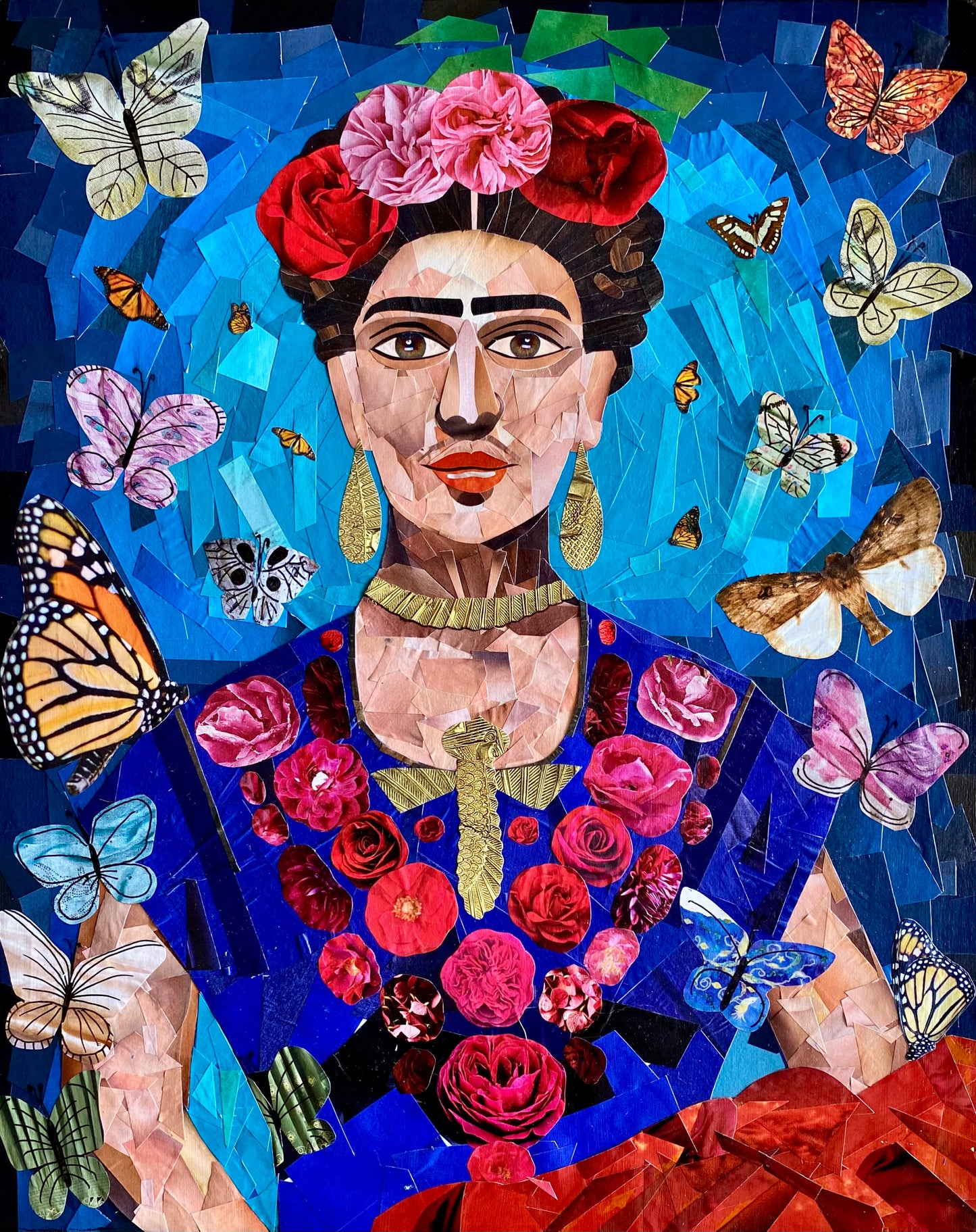 Frida Kahlo - Paper Collage - Fine Art Print - 20 x 25 cm