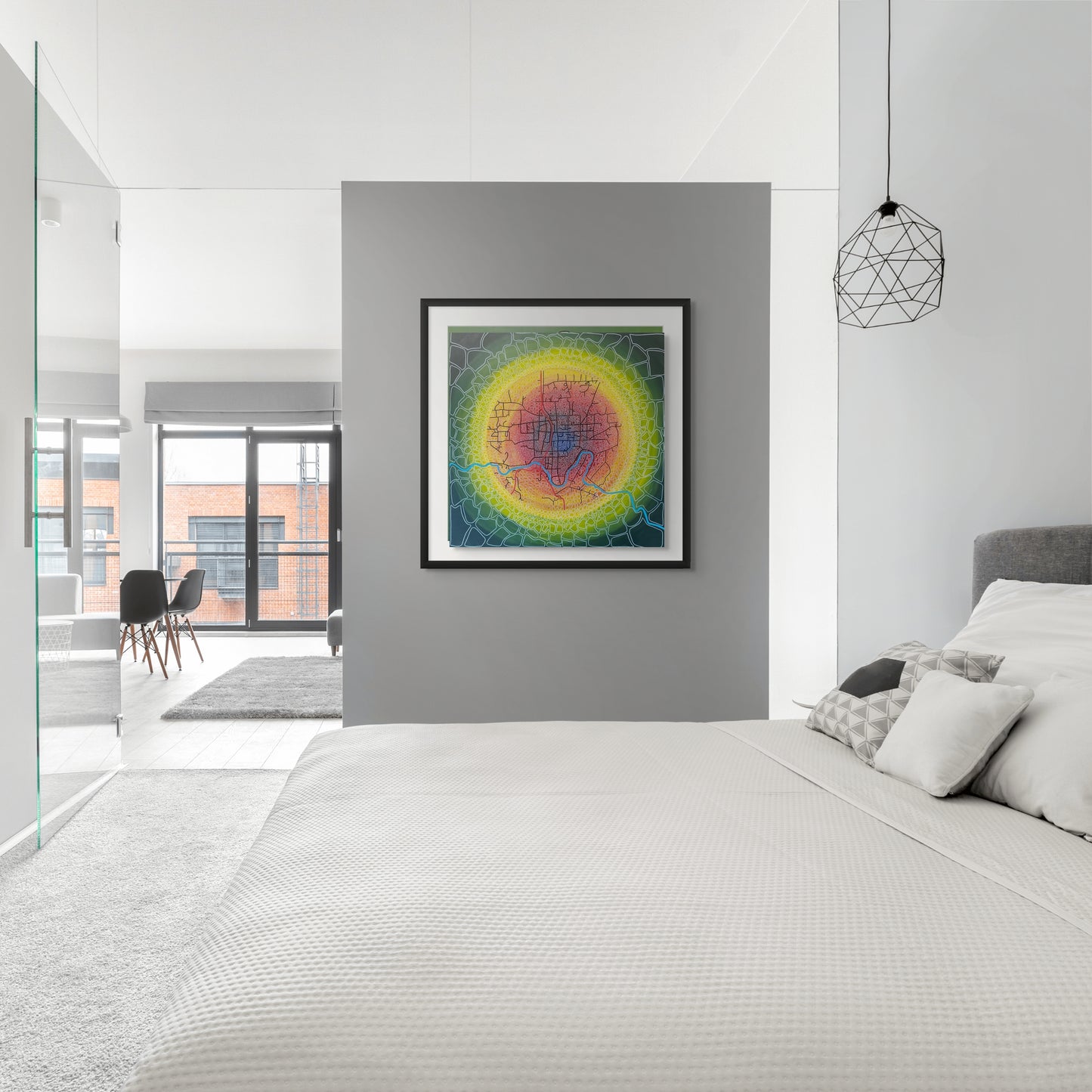 Bridgetown Where Light Gathers & Stories Begin - Abstract Illustrative Map - Fine Art Print - 91 cm