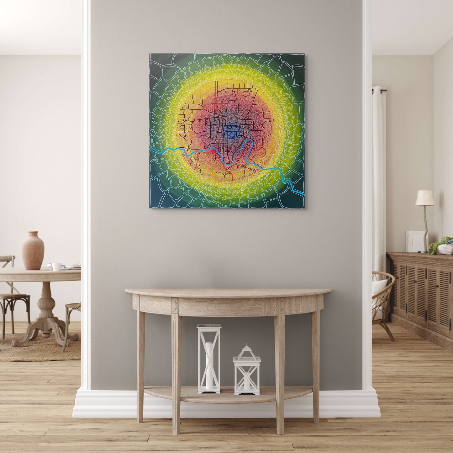 Bridgetown Where Light Gathers & Stories Begin - Abstract Illustrative Map - Original - 91 cm