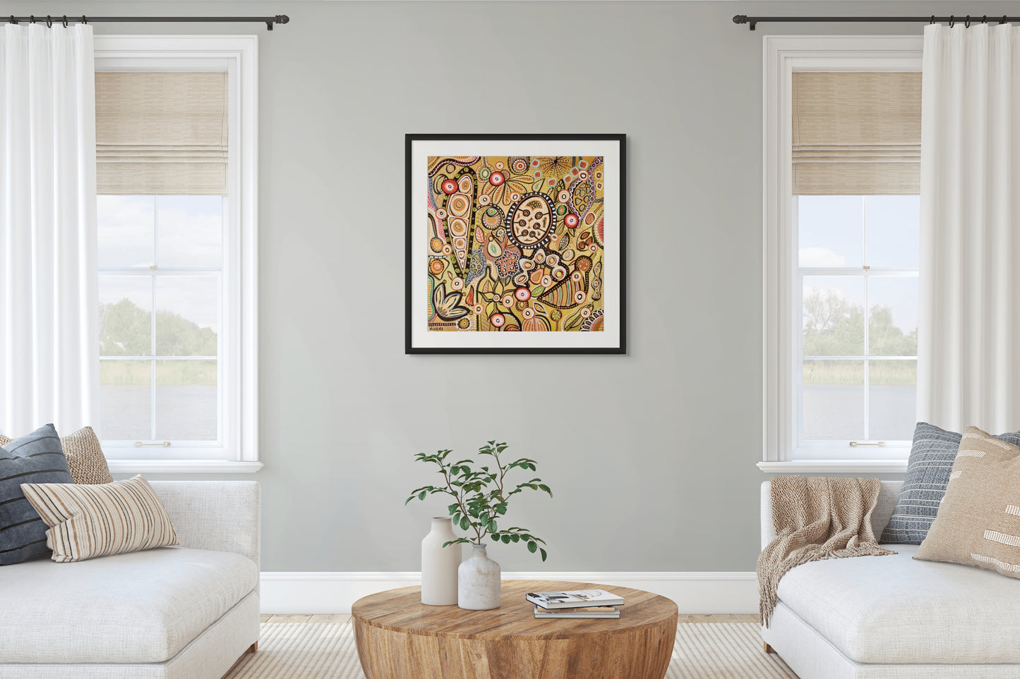 Autumn - Australian Botanical Abstract Landscape - Four Seasons - Fine Art Print - 76 cm