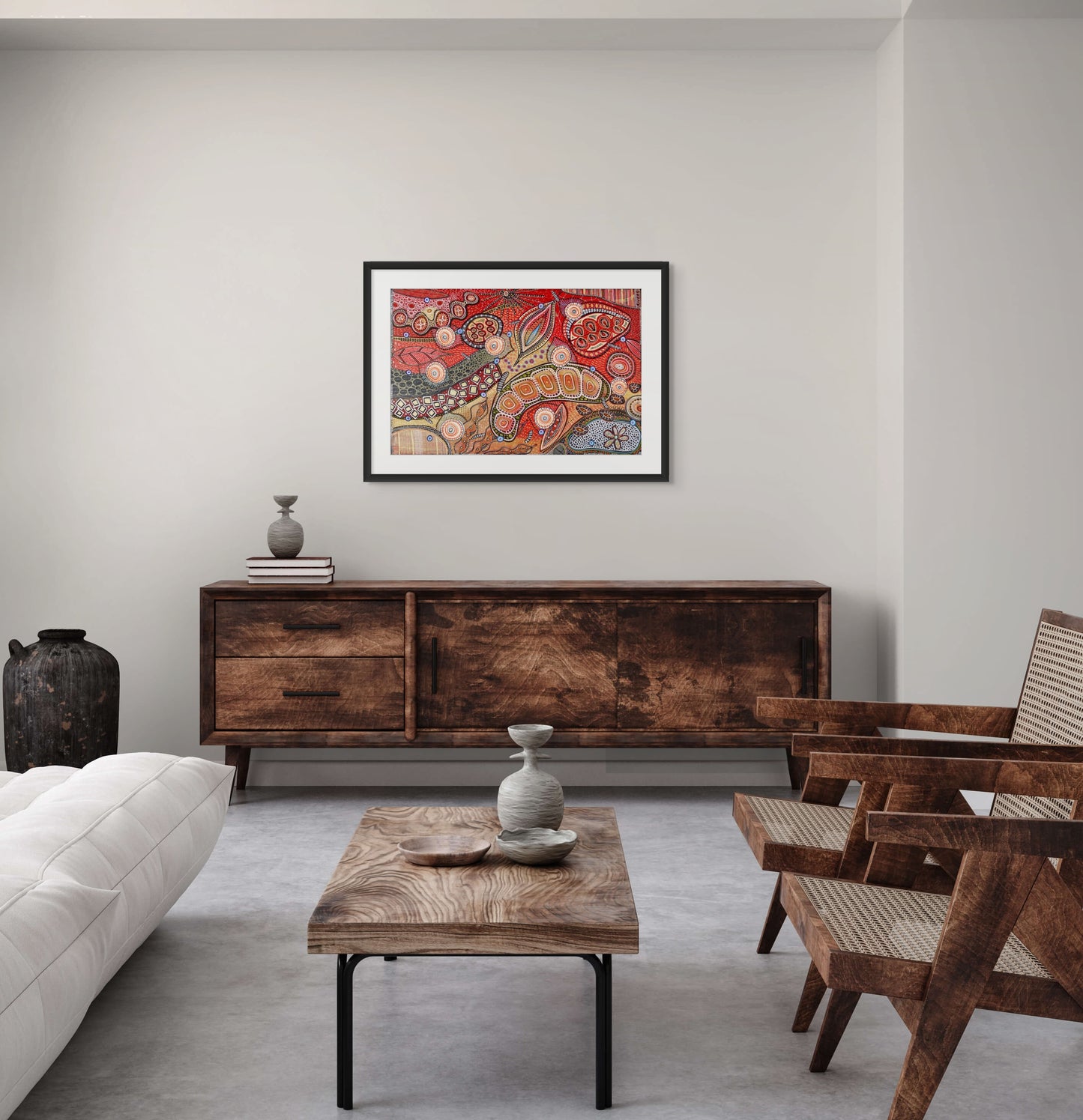 Golden Red 2 - Abstract Botanical - Fine Art Print - 60 x 90 cm