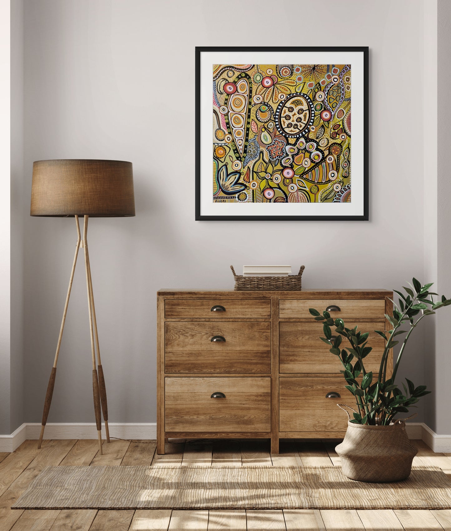 Autumn - Australian Botanical Abstract Landscape - Four Seasons - Fine Art Print - 76 cm