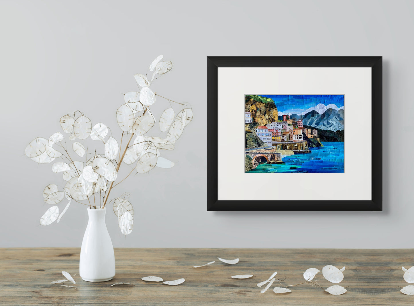 Amalfi Coast Italy - Paper Collage - Fine Art Print - 20 x 25 cm