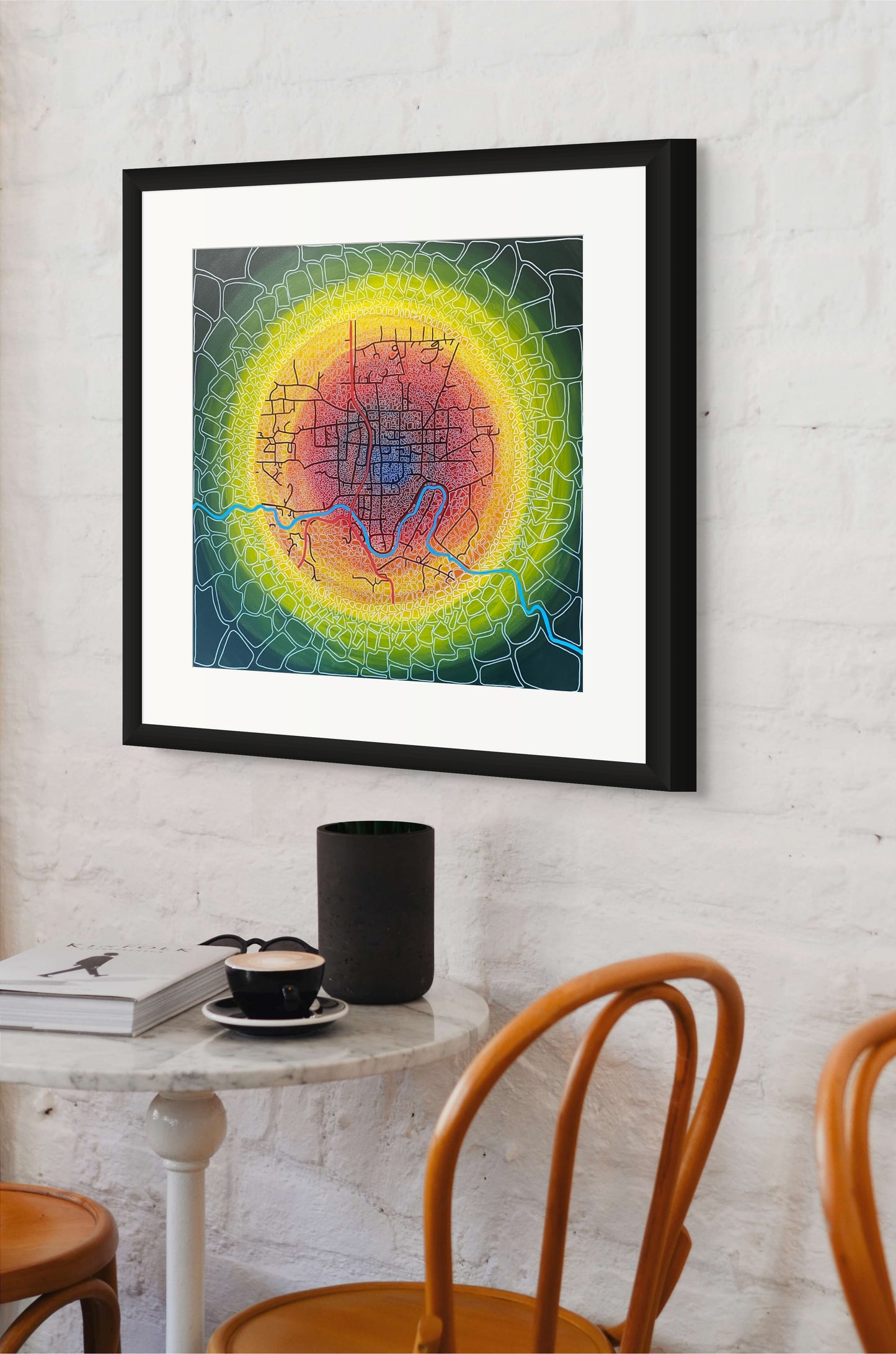 Bridgetown Where Light Gathers & Stories Begin - Abstract Illustrative Map - Fine Art Print - 50 cm