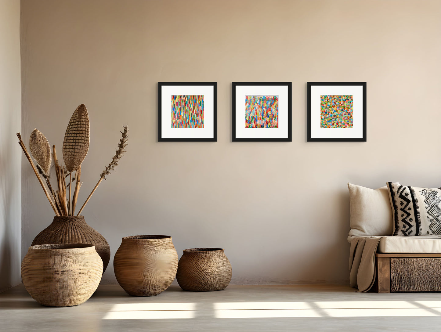 Love Joy & Peace Triptych - Fine Art Prints - 25 cm