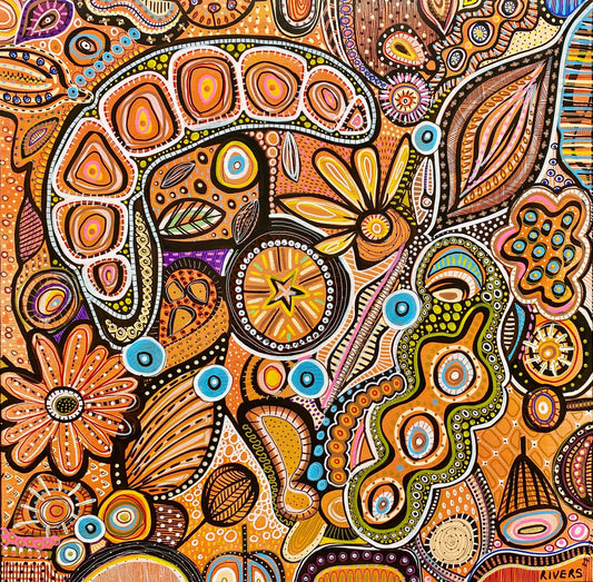 Summer - Australian Botanical Abstract Landscape - Four Seasons - Original - 76 cm
