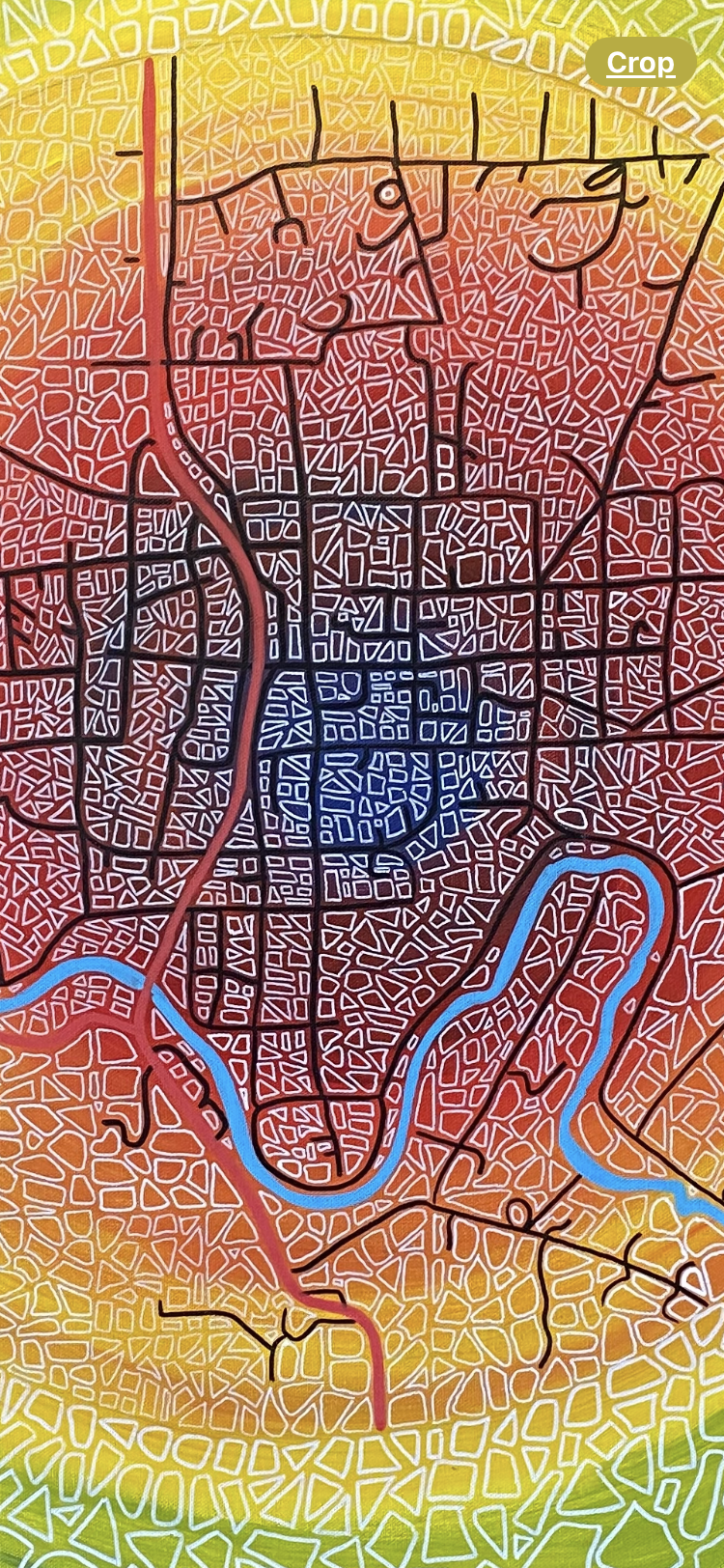 Bridgetown Where Light Gathers & Stories Begin - Abstract Illustrative Map - Rolled Canvas - 91 cm