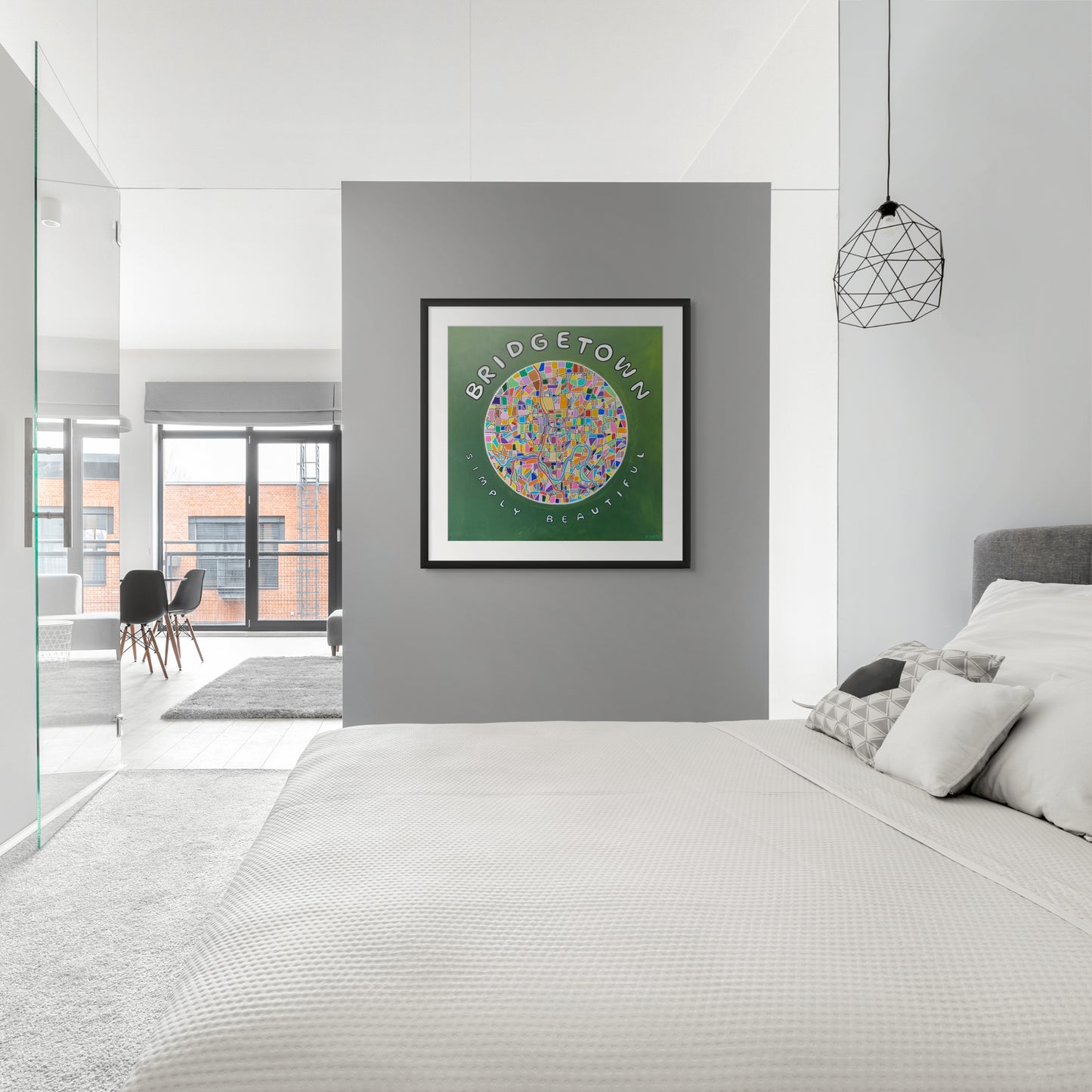 Bridgetown Simply Beautiful - Abstract Illustrative Map - Fine Art Print - 91 cm