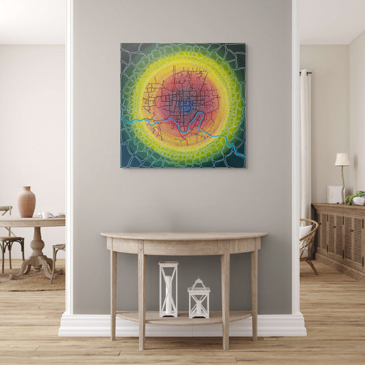 Bridgetown Where Light Gathers & Stories Begin - Abstract Illustrative Map - Original - 91 cm
