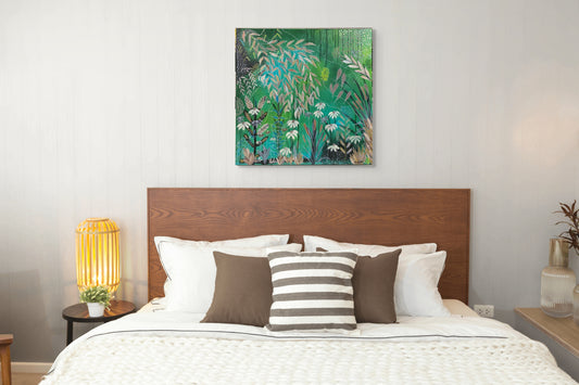 Finding My Voice - Whimsical Abstract Botanical - Original - 76 cm