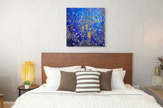 Into The Light - Whimsical Abstract Botanical - Original - 76 cm