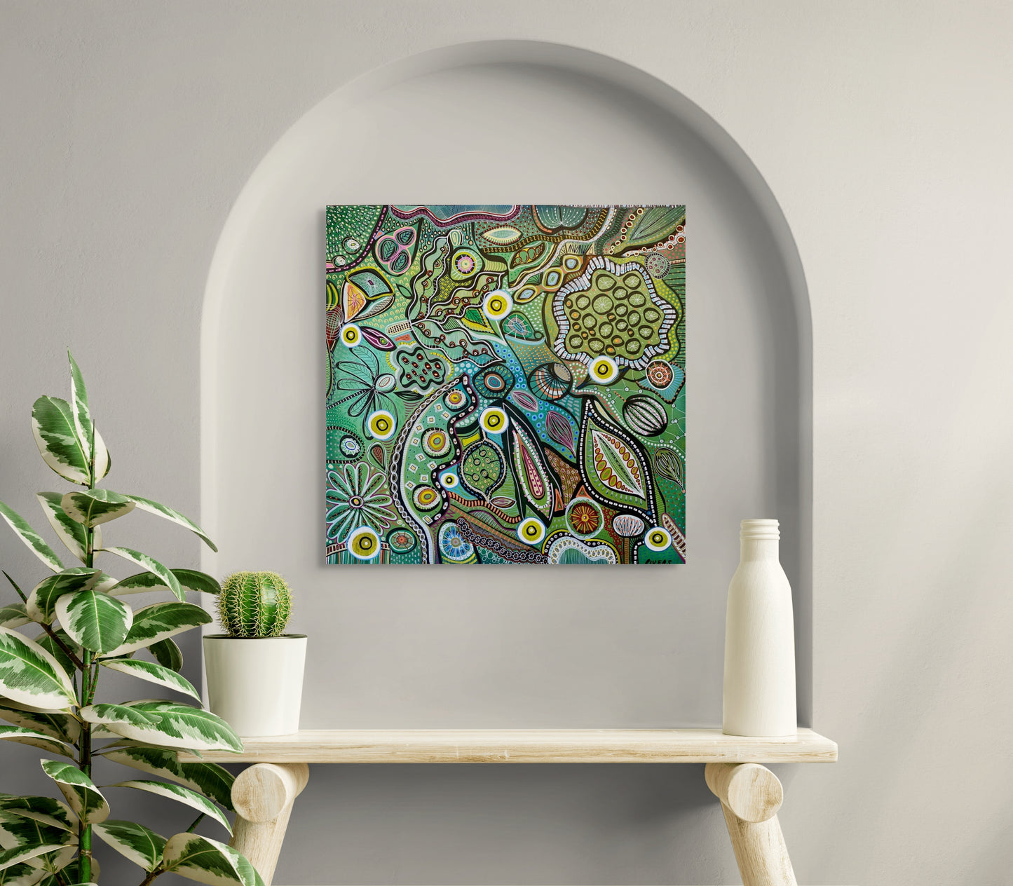 Spring - Australian Botanical Abstract Landscape - Four Seasons - Rolled Canvas - 76 cm