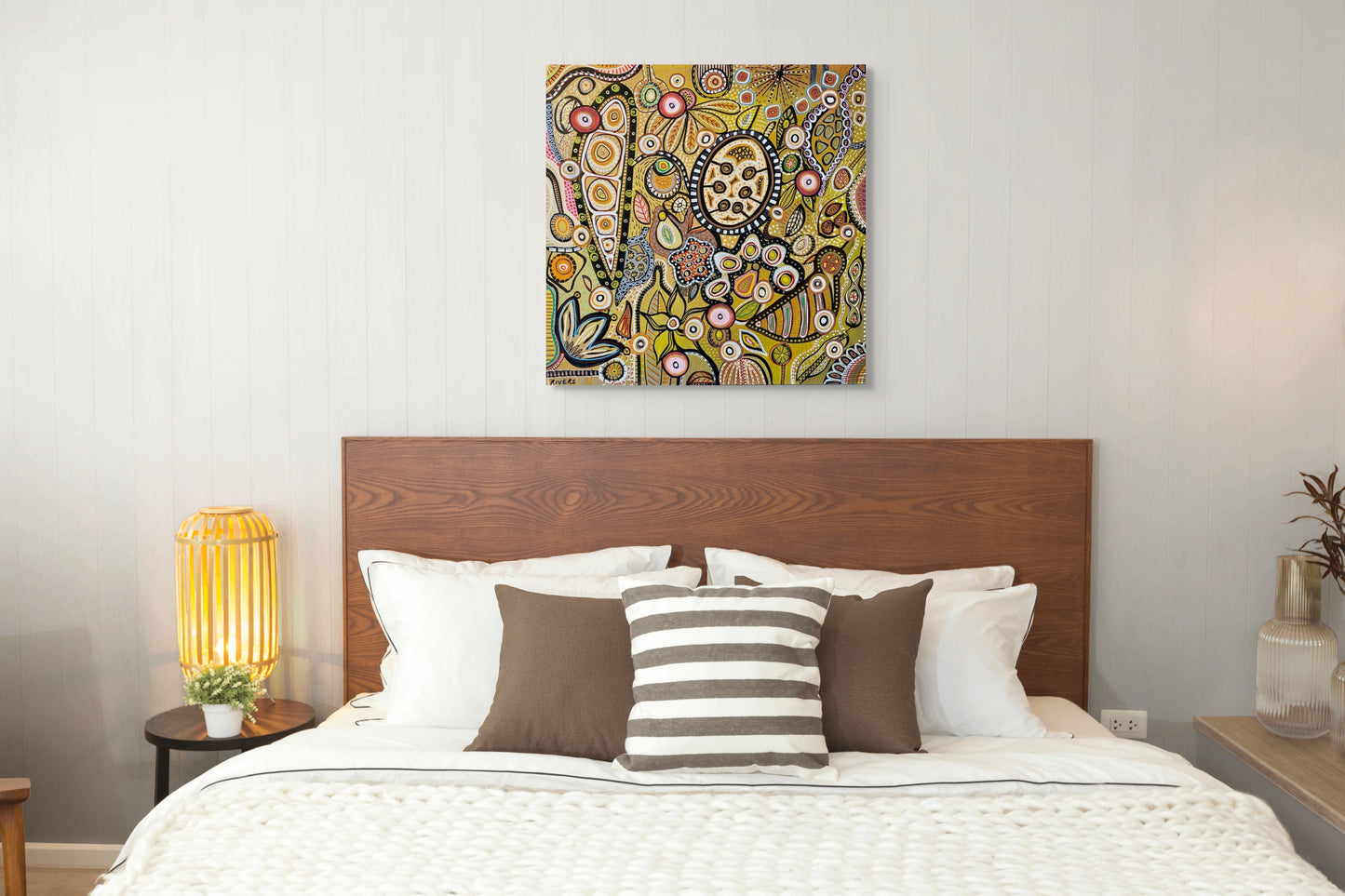 Autumn - Australian Botanical Abstract Landscape - Four Seasons - Rolled Canvas - 76 cm