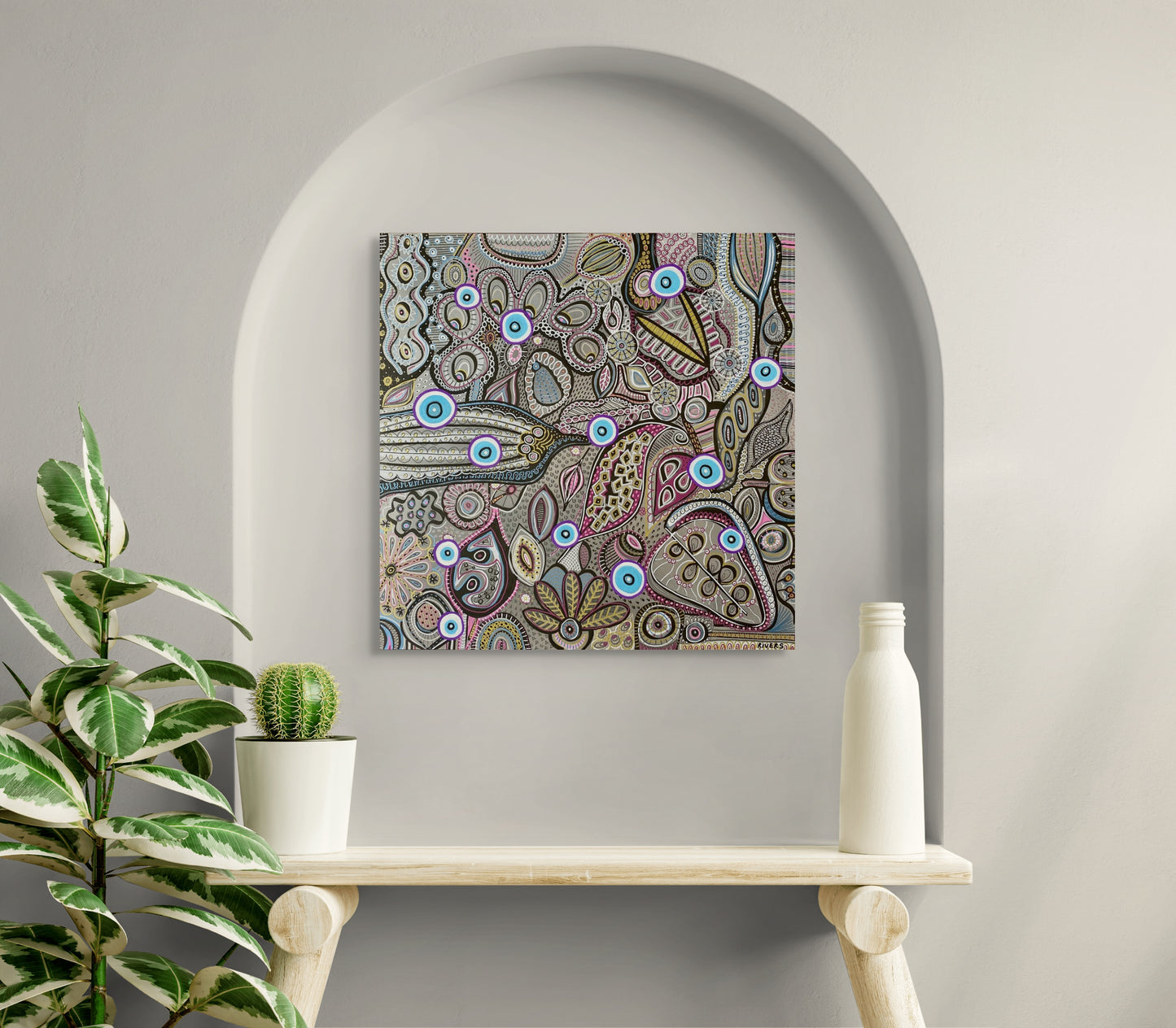 Winter - Australian Botanical Abstract Landscape - Four Seasons - Rolled Canvas - 76 cm