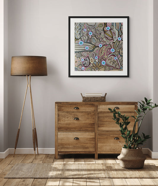 Winter - Australian Botanical Abstract Landscape - Four Seasons - Fine Art Print - 76 cm