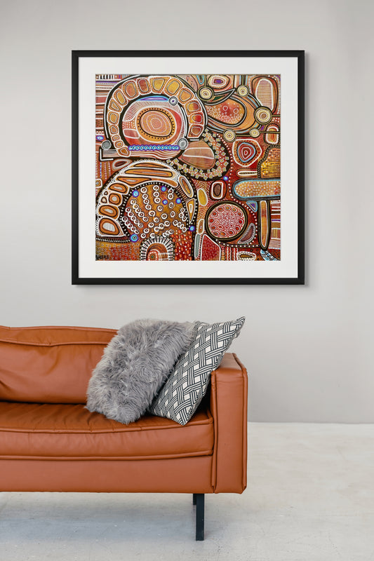 Fire - Australian Botanical Abstract Landscape - Fine Art Print - 76 cm