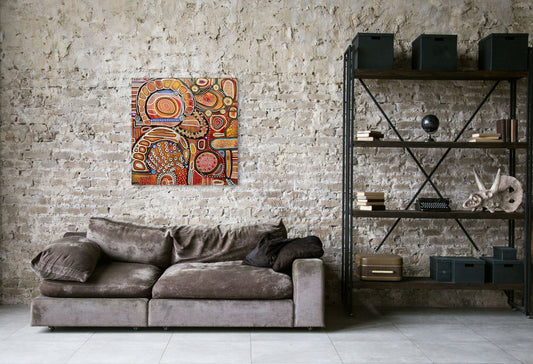 Fire - Australian Botanical Abstract Landscape - Rolled Canvas - 76 cm