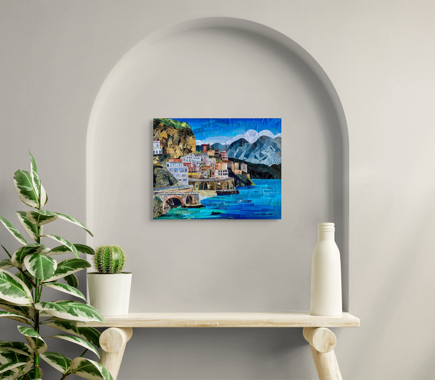 Amalfi Coast Italy - Paper Collage - Original  - 40 x 50 cm