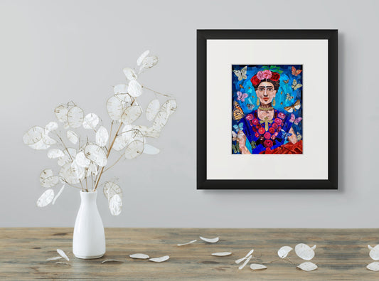 Frida Kahlo - Paper Collage - Fine Art Print - 20 x 25 cm