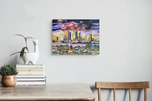 Perth Skyline WA - Paper Collage - Original - 40 x 50 cm