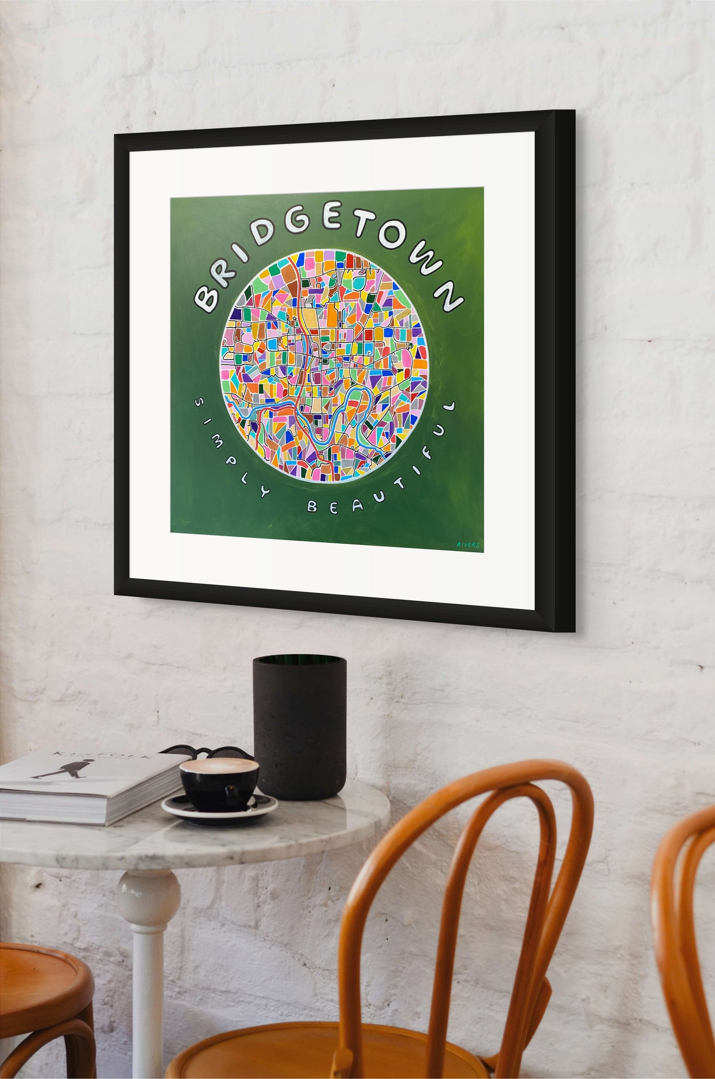 Bridgetown Simply Beautiful - Abstract Illustrative Map - Fine Art Print - 50 cm