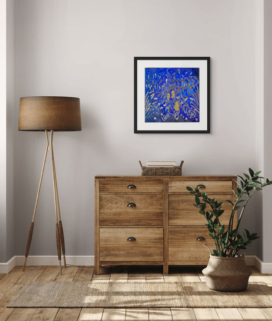 Into The Light - Whimsical Abstract Botanical - Fine Art Print - 50 cm