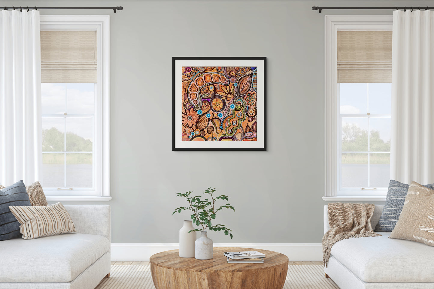 Summer - Australian Botanical Abstract Landscape - Four Seasons - Fine Art Print - 76 cm